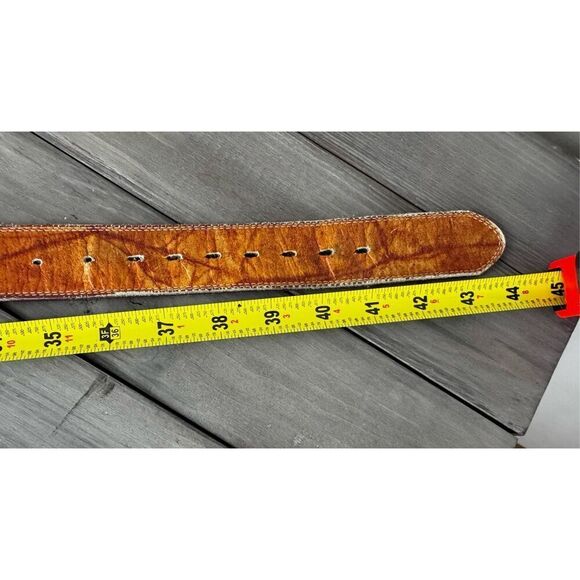 Justin Top Grain Cowhide Light Tan Made In USA 613A Unisex Western Belt - Picture 9 of 9